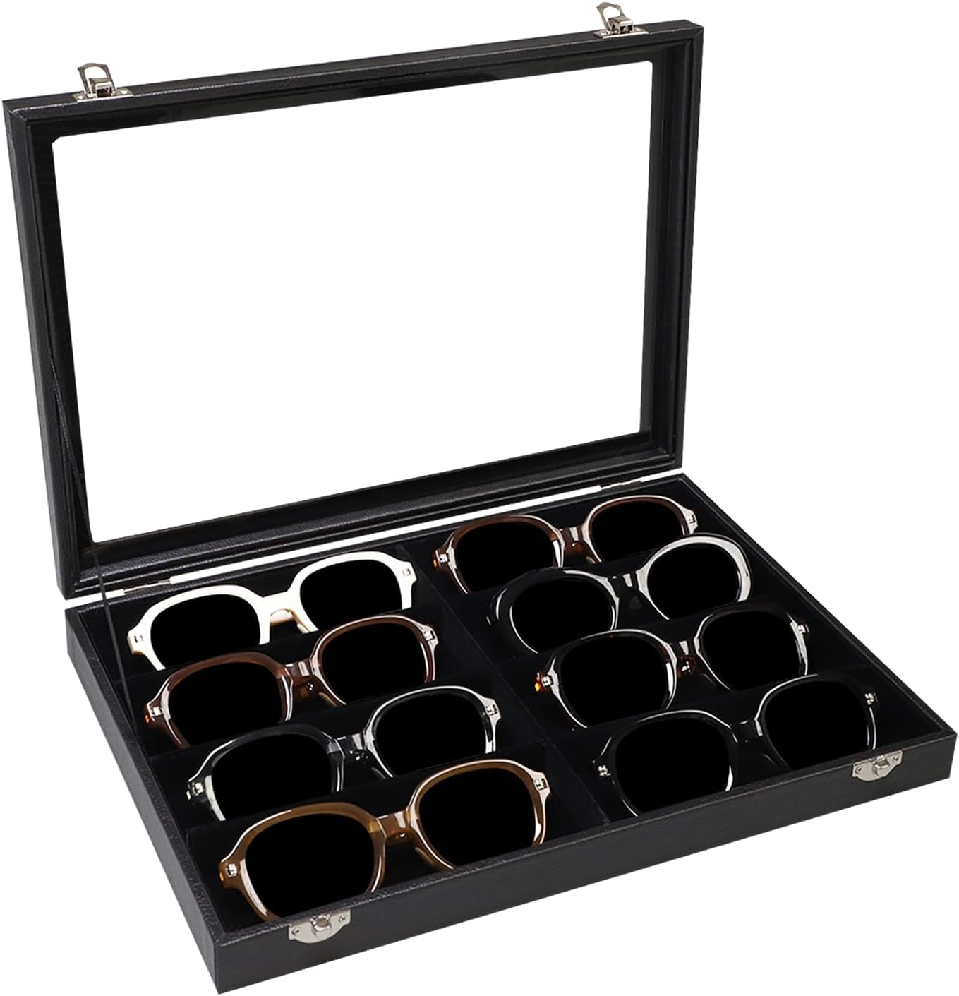 100 Slots Ring Holder Ring Display Case Black Jewelry Organizer with Transparent Lid Ring Boxes for Multiple Rings(Ring Organizer)