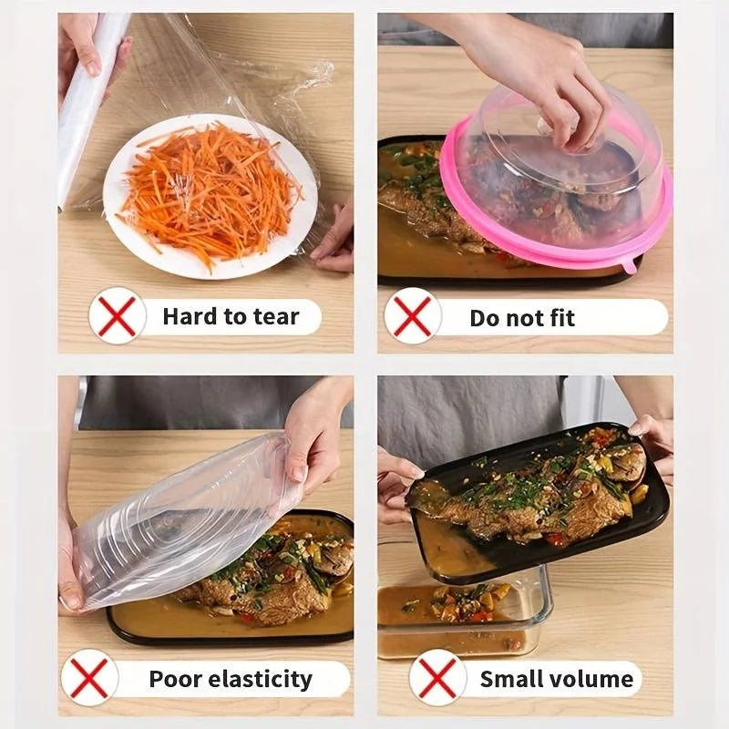Reusable Food Wrap Storage Covers Bags for Bowl Elastic Plate Silicone Lid Cover Kitchen Fruit Plastic Fresh-Keeping Seal