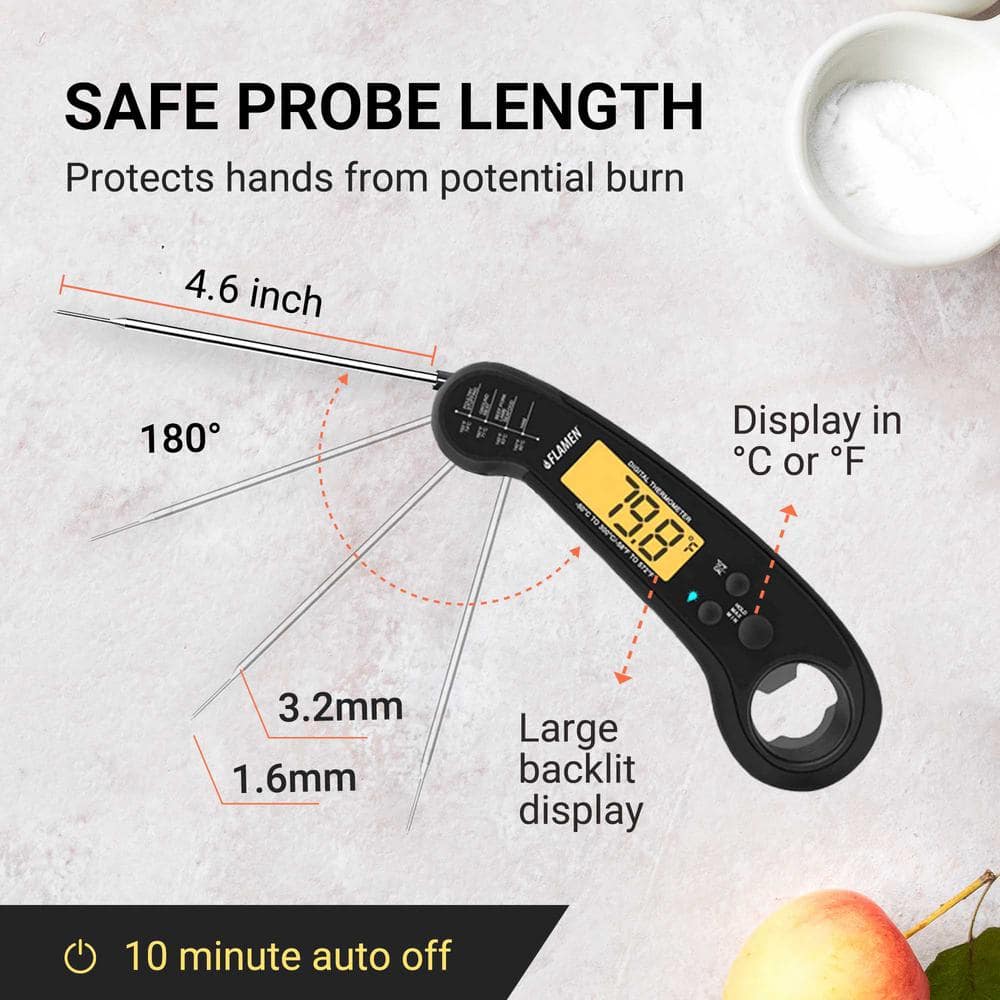 Instant Read Digital Meat Thermometer (Black)
