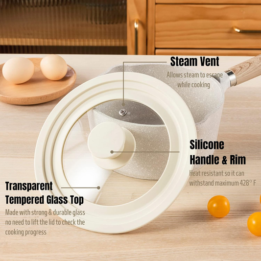 Universal Lid for Pots, Pans and Skillets-Fits 10 to 12 Inch Pots and Pans, Tempered Glass Heat Resistant Silicone Frying Pan Lid, Dishwasher Safe, Replacement Lid